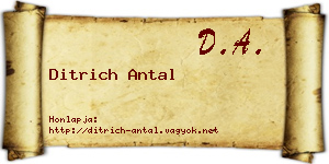 Ditrich Antal névjegykártya